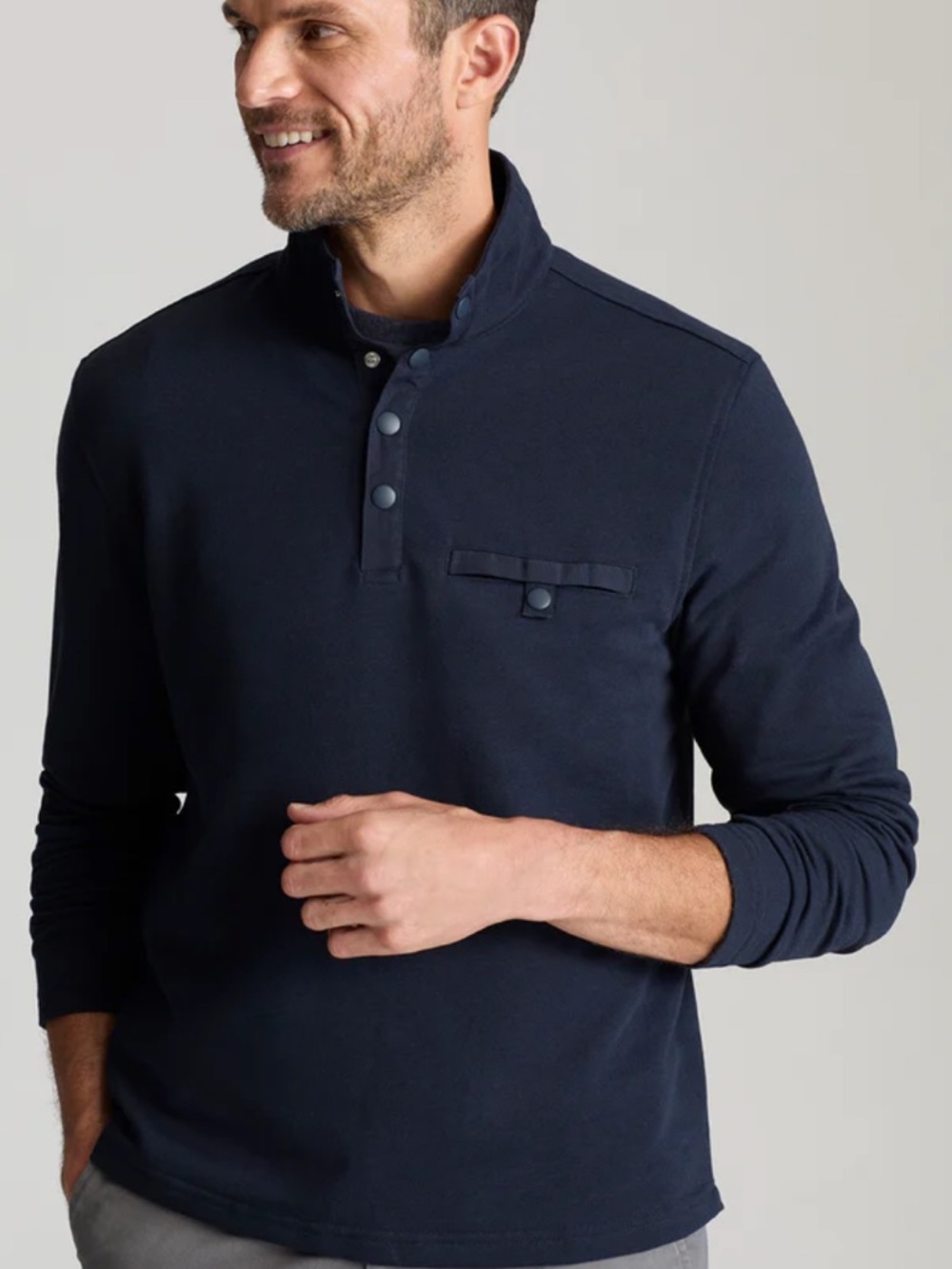 UNTUCKit Dark Navy 1/4 Snap Fleece Pullover Preppy Business Casual Men's XXL
